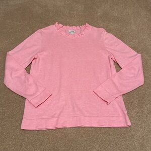 Pink Ruffled Neck Women's Top